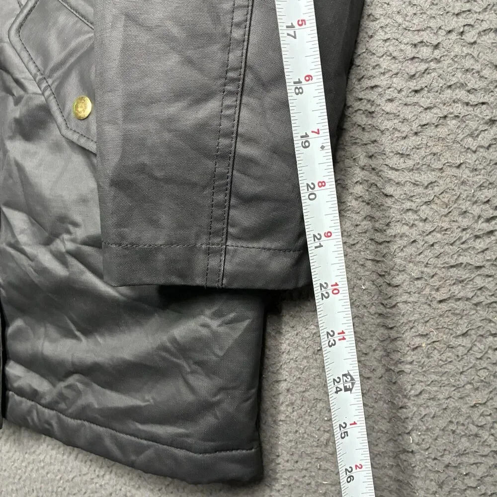 J.Crew Perfect Winter Parka Eco Friendly Primaloft Women Small Black Fur Hood